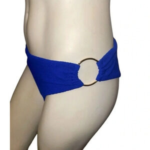 Love & Sports Royal Blue Bikini Bottoms Women’s Size M (8-10) Textured Knit